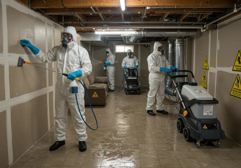 Basement Moisture Removal and Structural Drying process in Fort Payne, AL